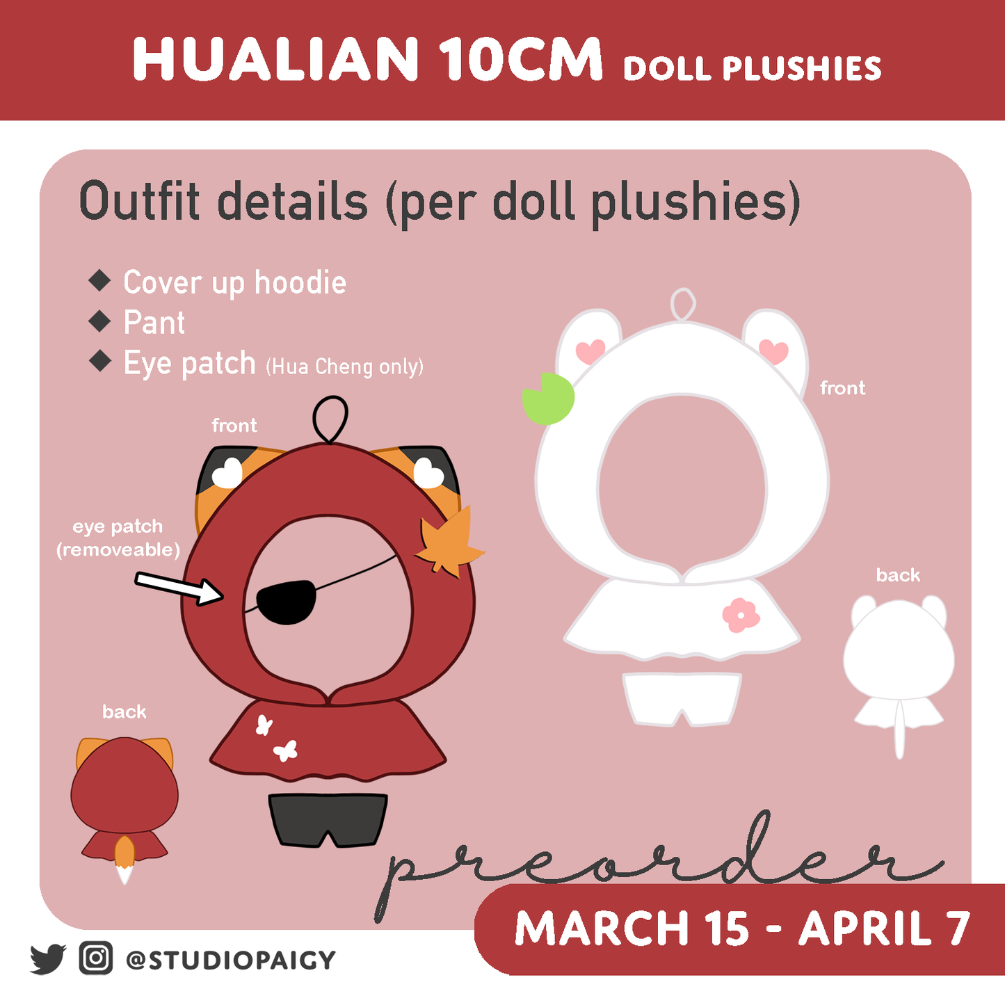 Hualian, 10cm doll plushie